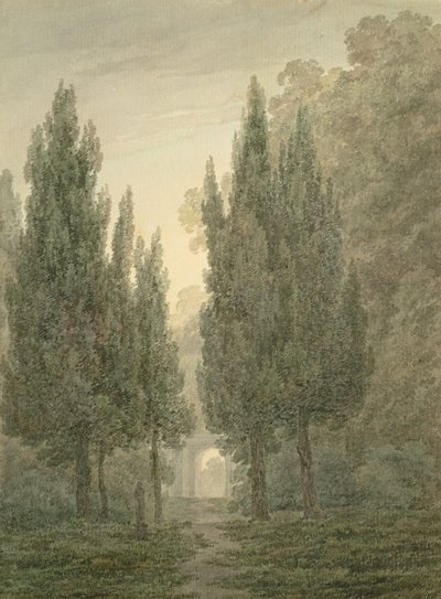 In den Gärten der Villa Pamphili von John Robert Cozens